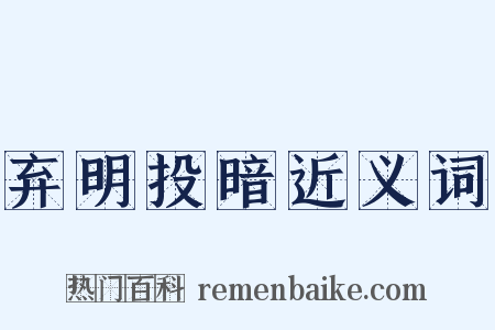 弃明投暗近义词是什么意思的图片